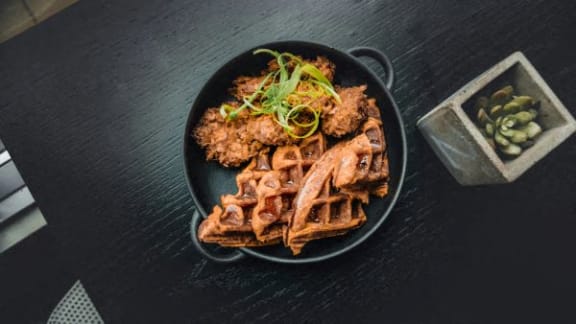 a plate of food on a table