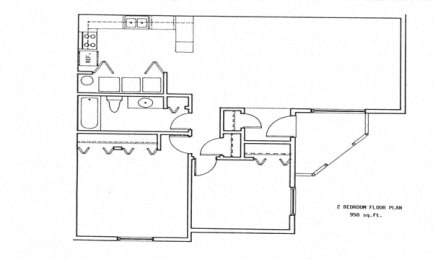  Floor Plan 2 Bedroom  1 Bathroom