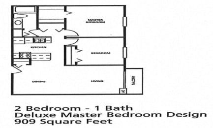  Floor Plan 2 Bedroom 1 Bathroom