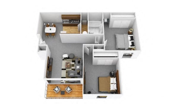 Floor Plan  2 Bed 1 Bath Renovated