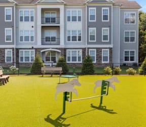 a playground in front of an apartment building at Harper's Crossing, Langhorne, Pennsylvania, 19047