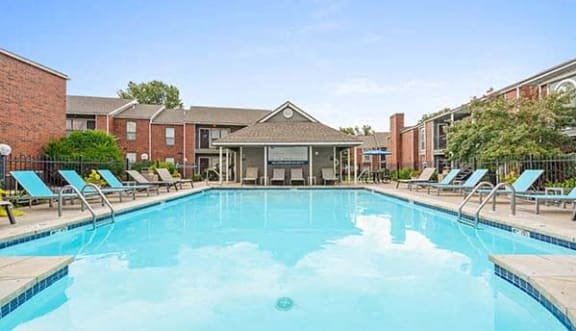 apartment with pool at crown colony apartments in topeka
