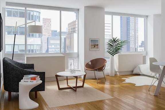 A living roomat 'The Metropolis', New York, NY 10017
