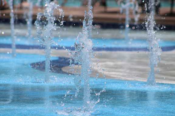 Water splashing in a pool.