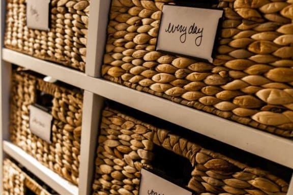 a display of peanuts on a shelf in a store