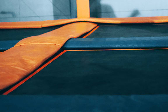 a close up of a trampoline