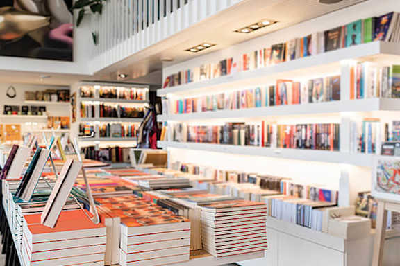 A book store with a variety of books on display.
