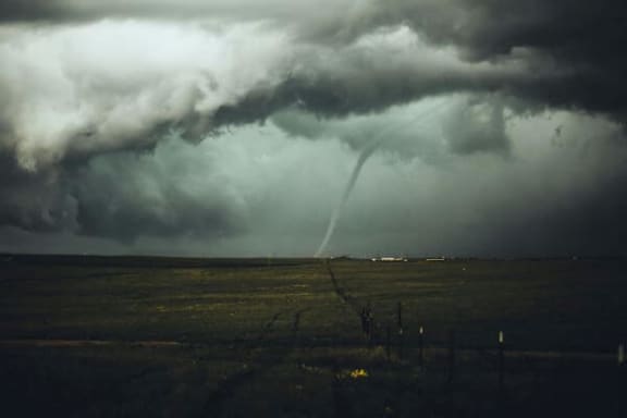 a tornado in the middle of a field