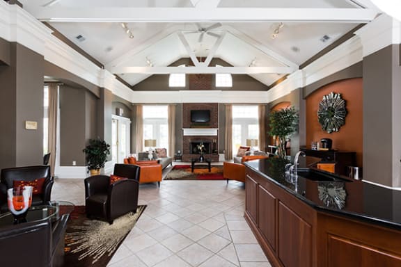 Luxurious Spacious Clubhouse with Concierge Desk at Latitudes Apartments, Indianapolis, IN