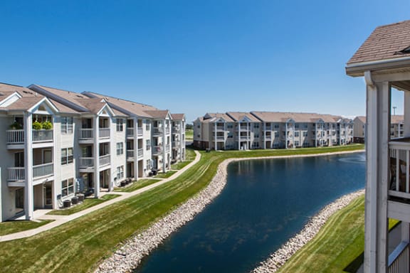 Private Lakeside Balconies and Patios at Mallard Bay Apartments, Crown Point 46307