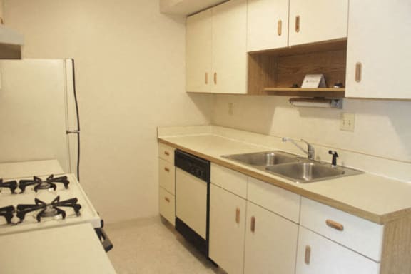 Kitchen with Dishwasher at Seville Apartments in Kalamazoo, MI