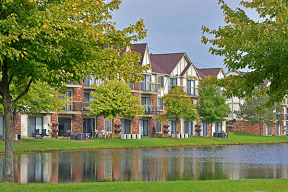 Private Lakefront Patio Or Balcony at Stone Ridge Apartments, Wixom, Michigan