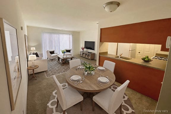 Open Concept Living Areas at The Landings Apartments, Westland