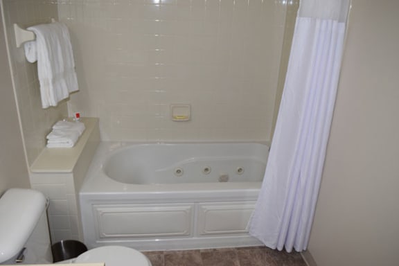 Master Bath with Whirlpool Tub at Foxwood Apartments and The Hermitage Townhomes, Portage, MI 49024