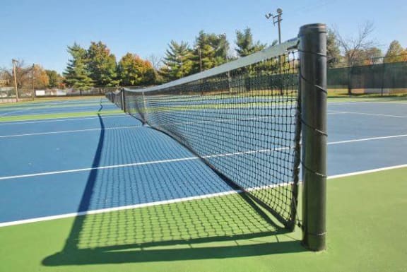 a tennis court with a net on it