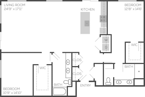 B3 Floor Plan at Adams Edge Apartments, Cincinnati, OH, 45202