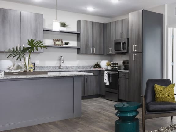 Beautiful custom cabinets in model kitchen