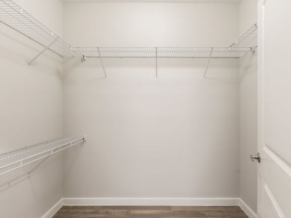 Large closets with built-in shelving at Residences at The Green Apartments