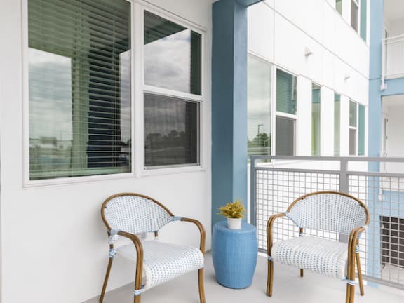 Private balcony with lounge furniture