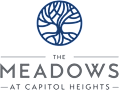 A logo with a tree and text that reads "The Meadows at Capitol Heights".