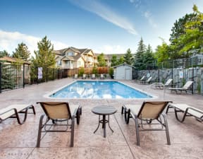 Apartments for Rent in Reno NV - Southridge - Gated Pool with Lounge Seating