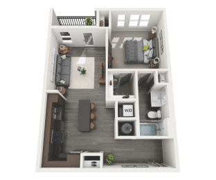 Floor Plan  1 Bedroom 1 Bath - 738 sq. ft.