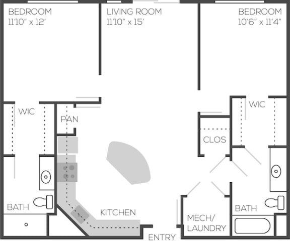 B1 Floor Plan at Adams Edge Apartments, Ohio, 45202