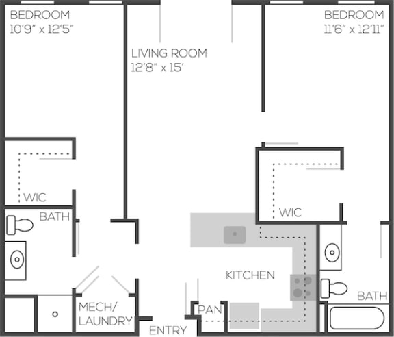A1 Floor Plan at Adams Edge Apartments, Ohio