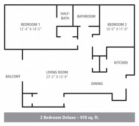  Floor Plan 2 Bedroom Deluxe