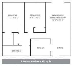  Floor Plan 2 Bedroom Deluxe