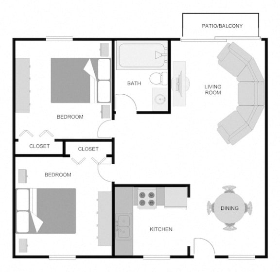BellaSol apartments in Sarasota, FL 2x1 floor plan