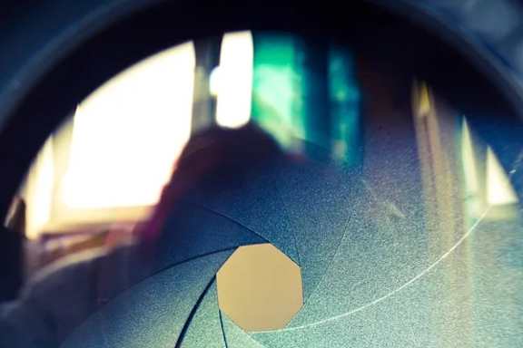 a close up of a lens of a camera