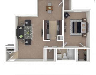 Oakton Park Apartments One Bedroom Floor Plan B