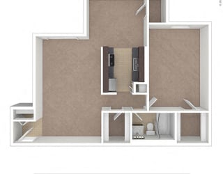 Oakton Park Apartments One Bedroom Floor Plan B -unf