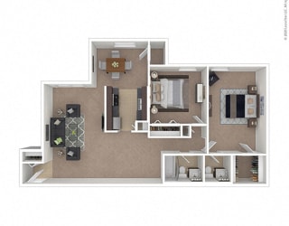 Oakton Park Apartments Two Bedroom Floor Plan B