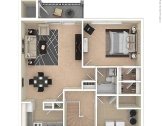 Maplewood Villas 1 Bedroom floor plan