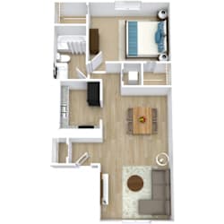 Alexander Floor Plan at St Charles Apartment Homes in Bossier, Louisiana, LA