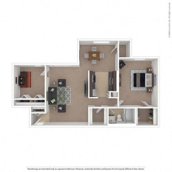 Oakton Park Apartments One Bedroom Floor Plan D