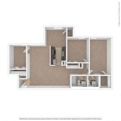 Oakton Park Two Bedroom w/ Den 2D Floor plan -unf