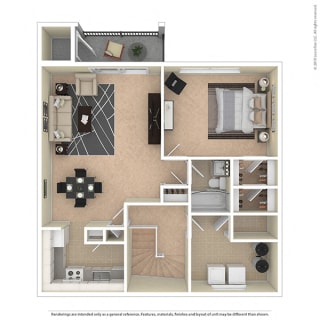 Maplewood Villas 1 Bedroom floor plan