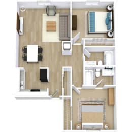 Anthony Floor Plan at St Charles Apartment Homes in Bossier, Louisiana, LA