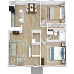 Dutchess Floor Plan at St Charles Apartment Homes in Bossier, Louisiana, LA