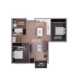  Floor Plan 2 Bedroom 1 Bath