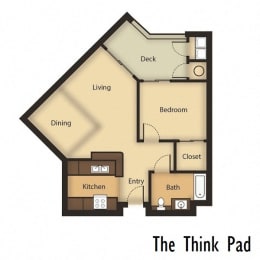 Floor Plan  The Think Pad - One Bedroom
