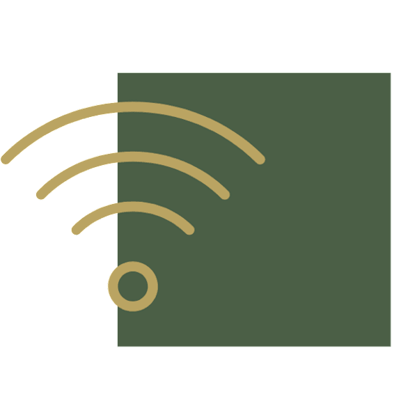 A simple icon depicting a wireless signal.