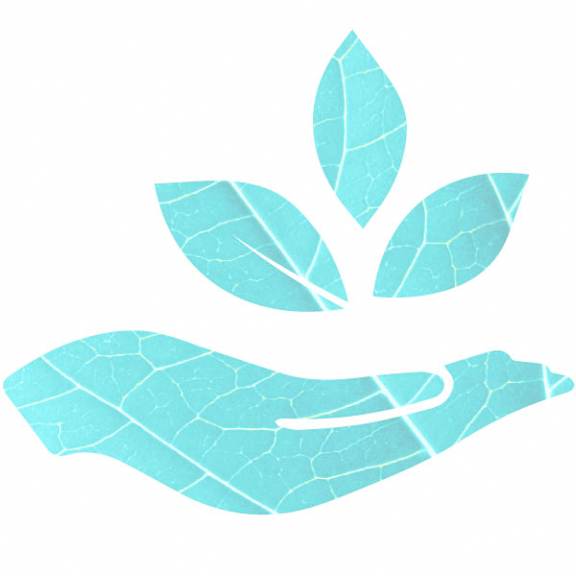 a leaf with a sprout in the shape of a hand