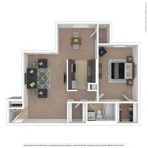 Oakton Park Apartments One Bedroom Floor Plan B