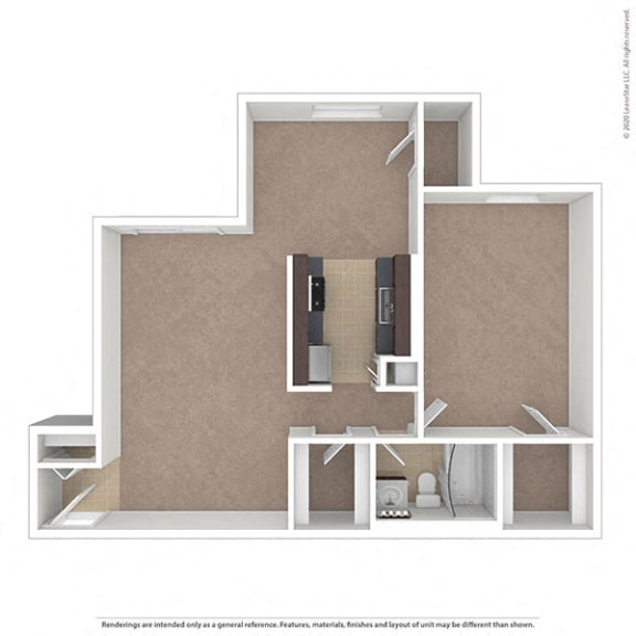 Oakton Park Apartments One Bedroom Floor Plan B -unf