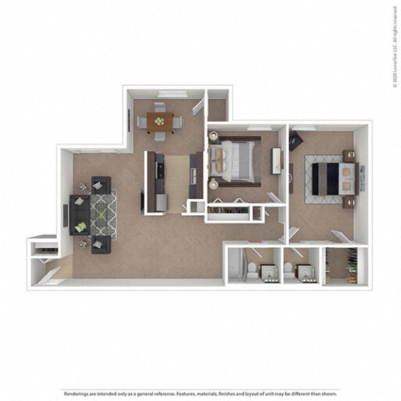 Oakton Park Apartments Two Bedroom Floor Plan B