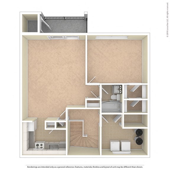 Maplewood Villas 1 Bedroom floor plan -unf
